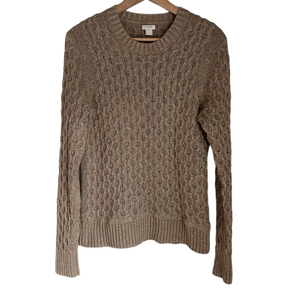 J.‎ Crew Goal Shimmery Chunky Knit Crewneck Pullover Sweater Size: M - Picture 6 of 8